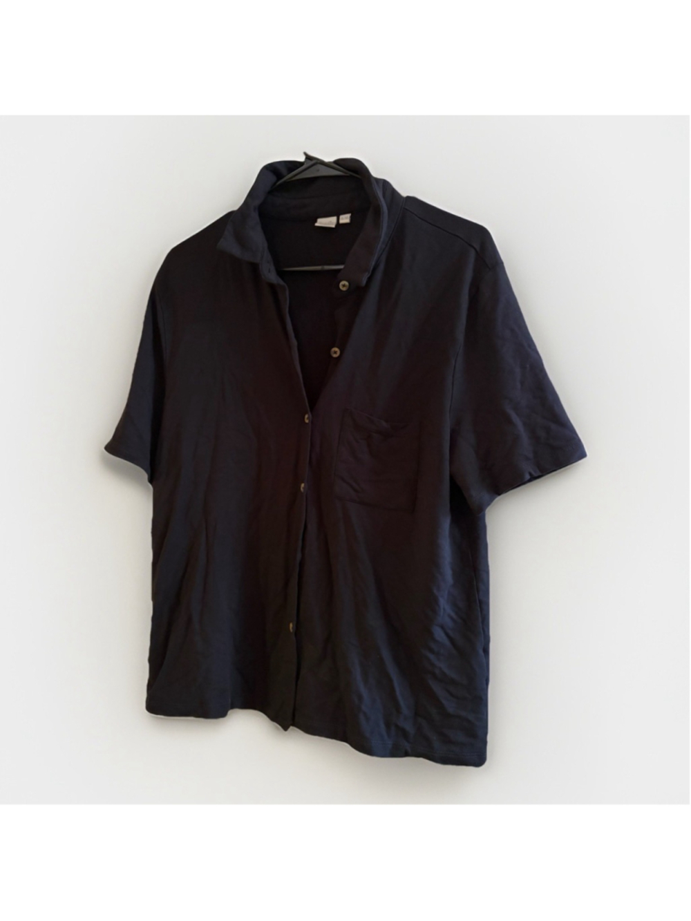 Twik Simon’s Black Button-Up Short Sleeve Shirt - Size XL